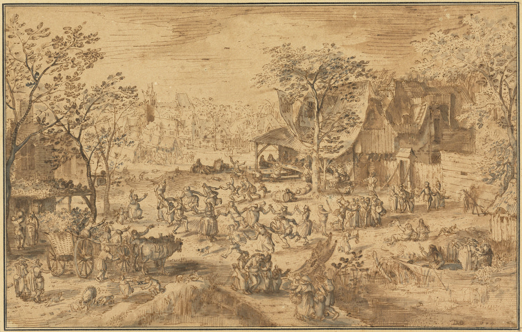 David Vinckboons:Peasant Kermis, Poster Print Wall Art