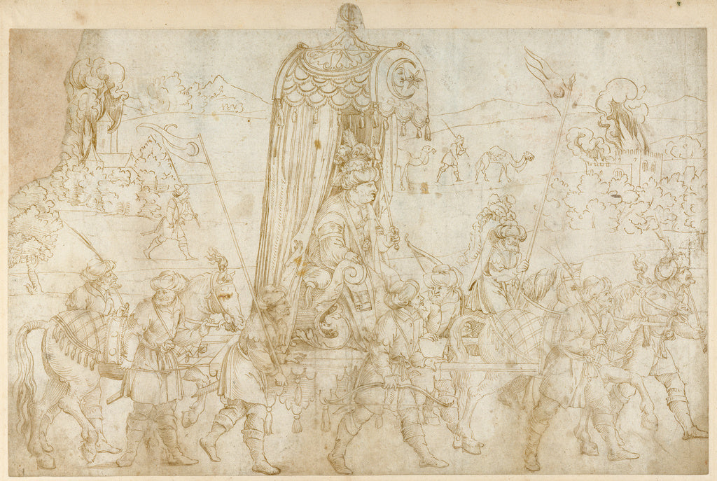 Erhard Schön:A Turkish Procession, Poster Print Wall Art