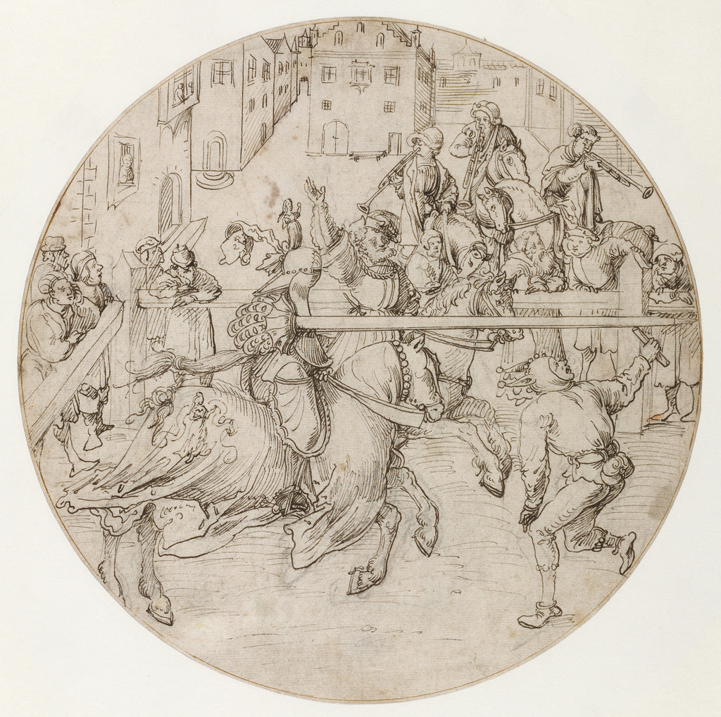 Jörg Breu the Elder:Tournament Scene, Poster Print Wall Art