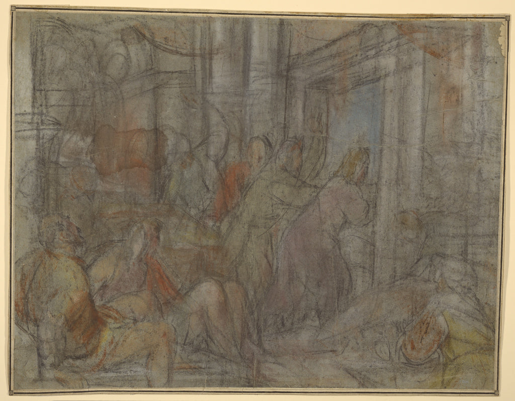 Jacopo Bassano:Christ Driving the Money Changers from the Te, Poster Print Wall Art