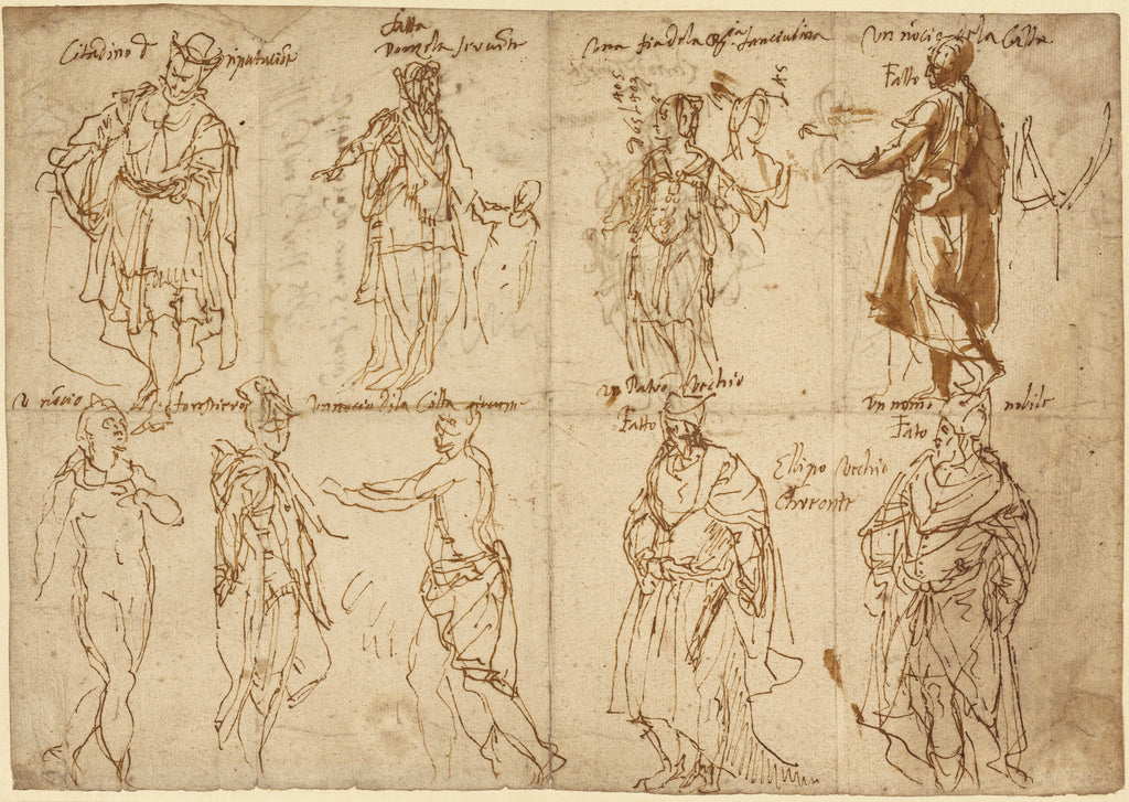 Paolo Veronese :Costume Studies for Sophocles' "Oedipus Tyra, Poster Print Wall Art