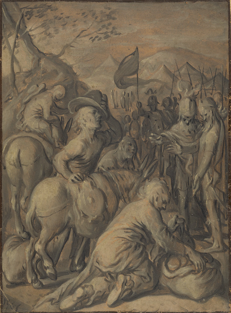 Joachim Beuckelaer:The Trickery of the Gibeonites, Poster Print Wall Art