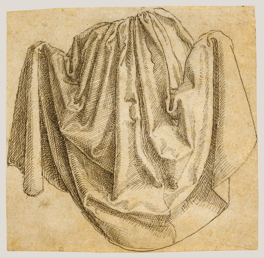 Hans Brosamer:Study of a Hanging Drapery, Poster Print Wall Art