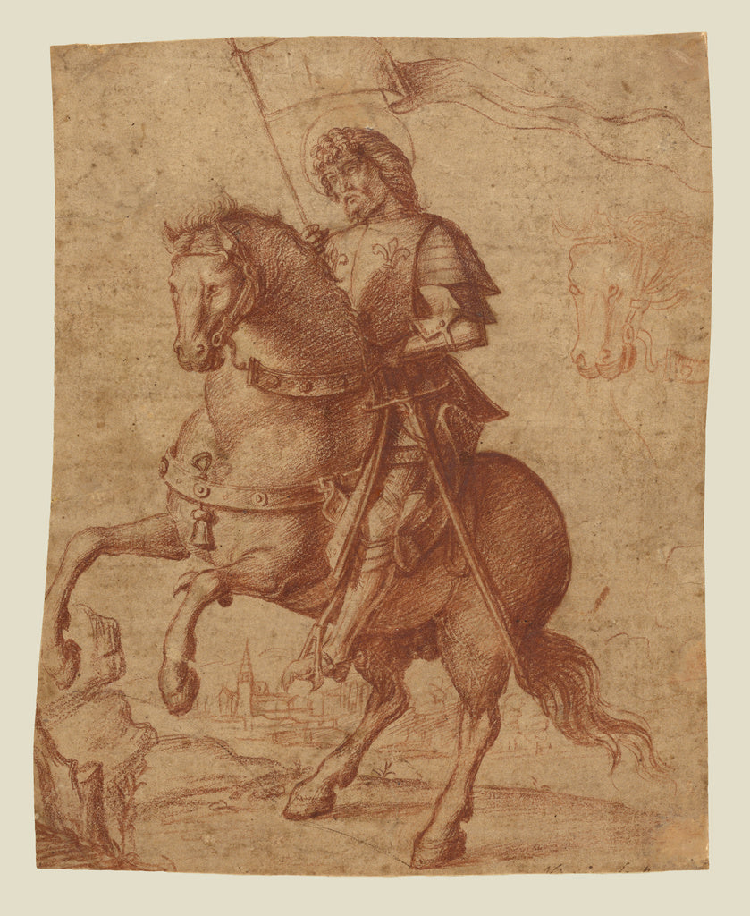 Giovanni Battista Cima da ConeglianoCircle of:A Saint on Hor, Poster Print Wall Art