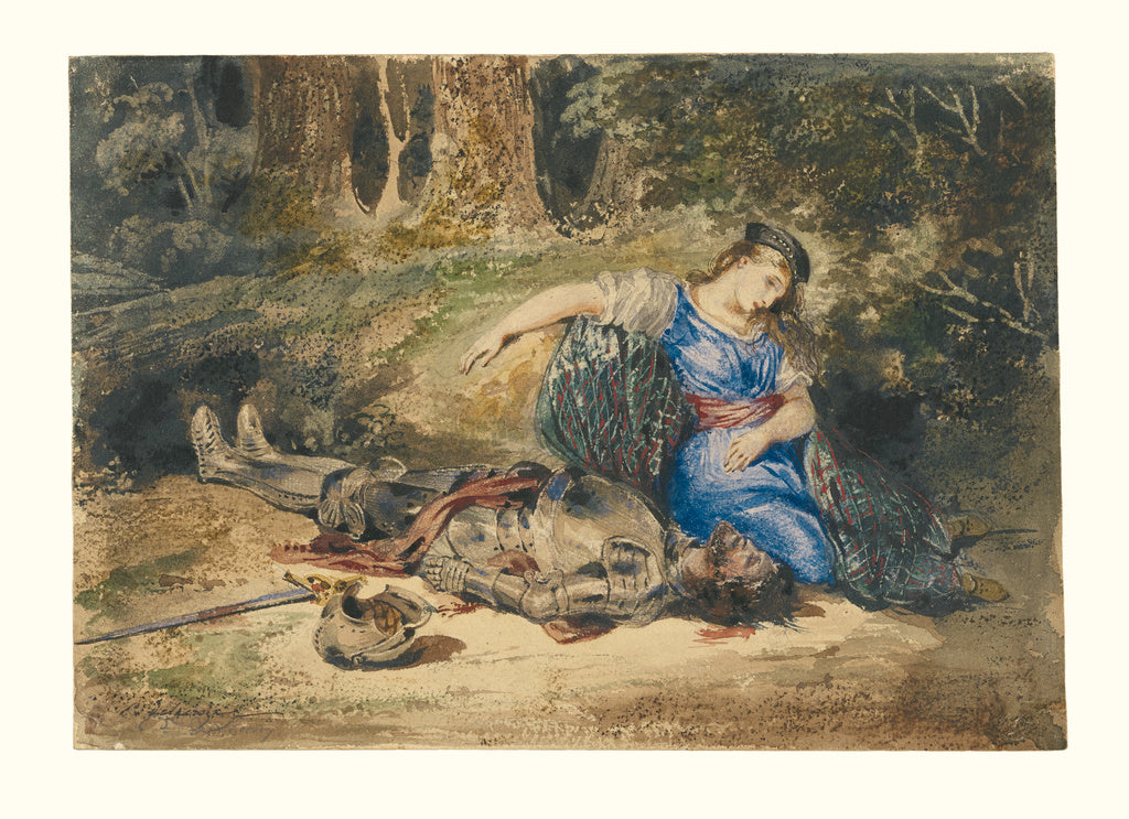 Eugène Delacroix:The Death of Lara, Poster Print Wall Art