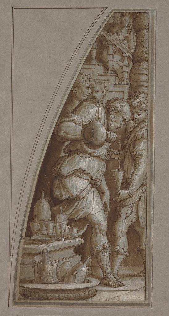 Giorgio Vasari:Bearded Man Filling a Glass, Poster Print Wall Art