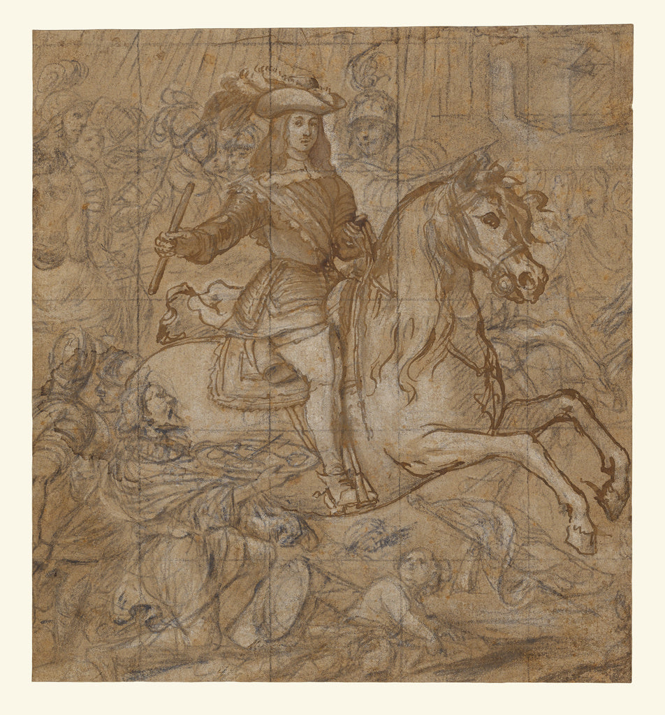José Ximénez Donoso:Equestrian Portrait of Don Juan José , Poster Print Wall Art