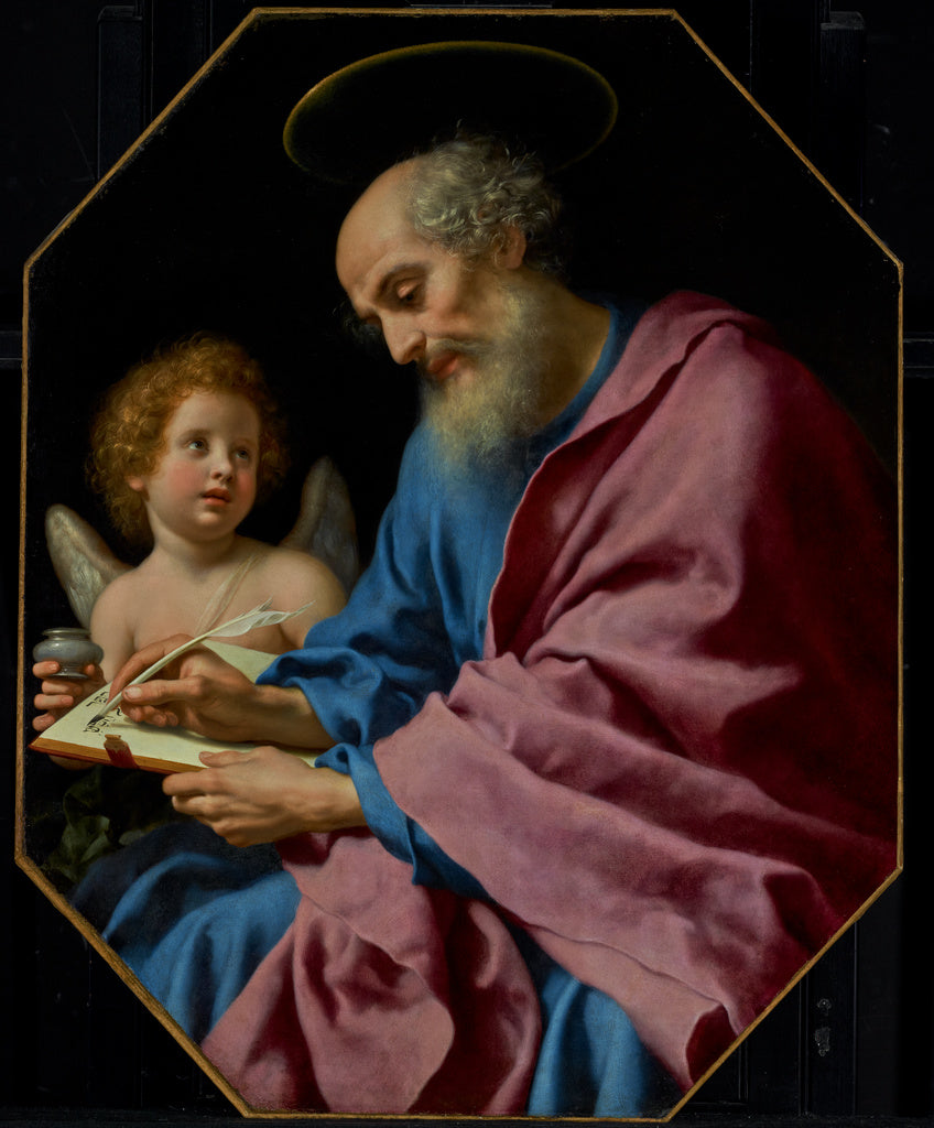 Carlo Dolci:Saint Matthew Writing His Gospel, Poster Print Wall Art