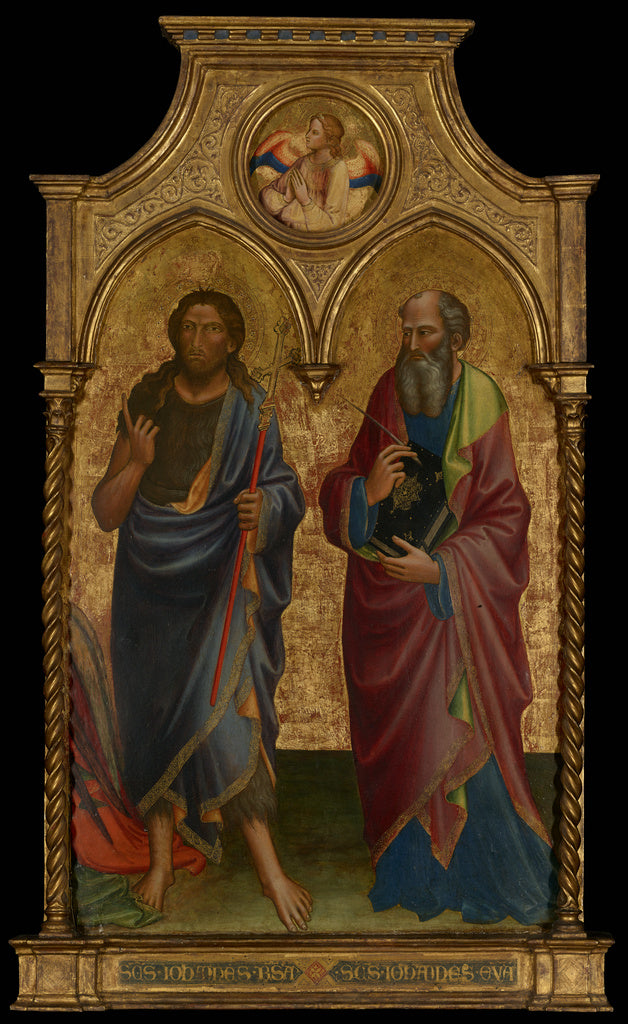 Mariotto di Nardo:Saints John the Baptist and John the Evang, Poster Print Wall Art