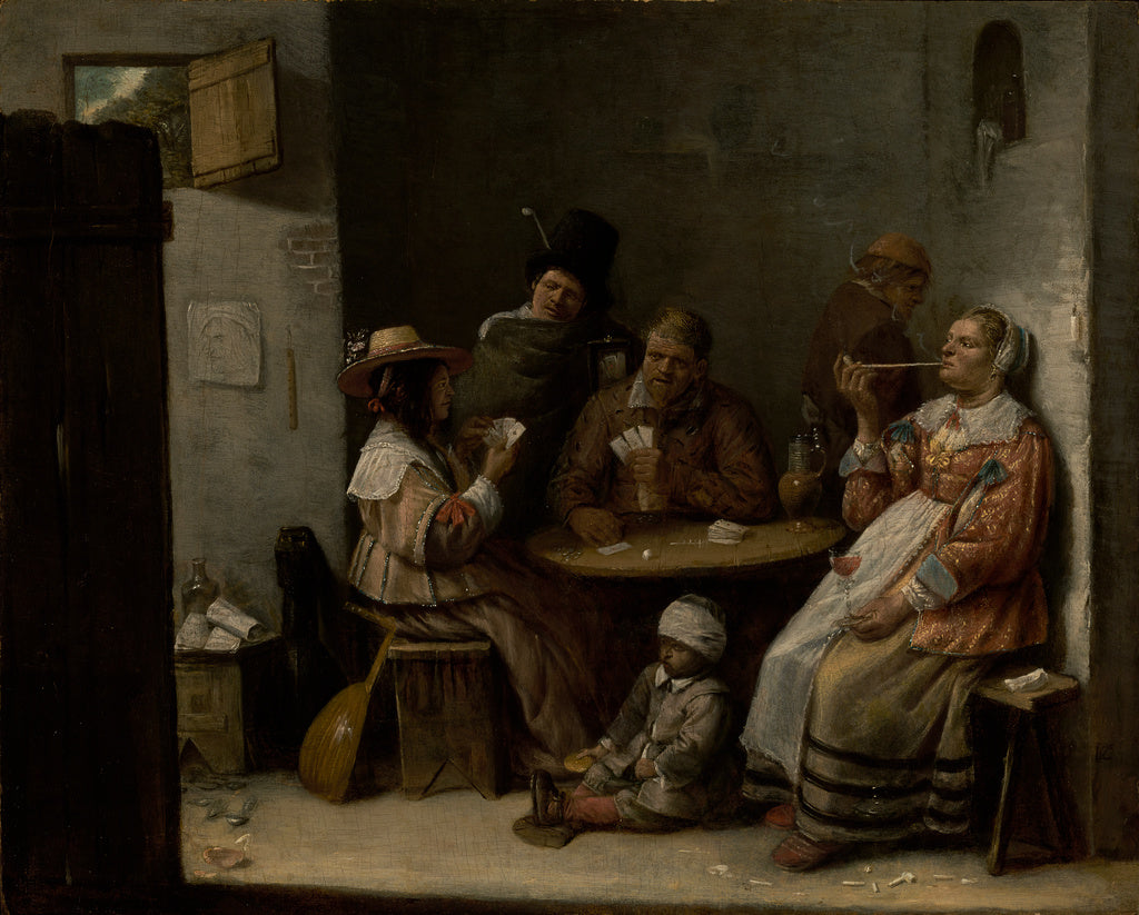 Josse van Craesbeeck:Card Players, Poster Print Wall Art