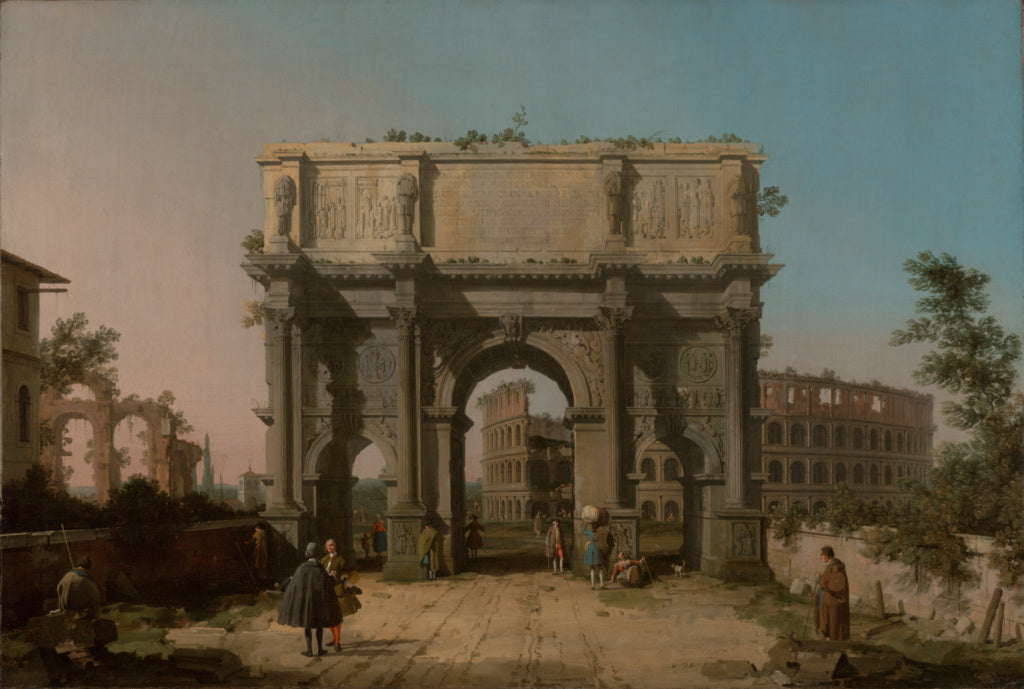 Canaletto :View of the Arch of Constantine with the Colosseu, Poster Print Wall Art