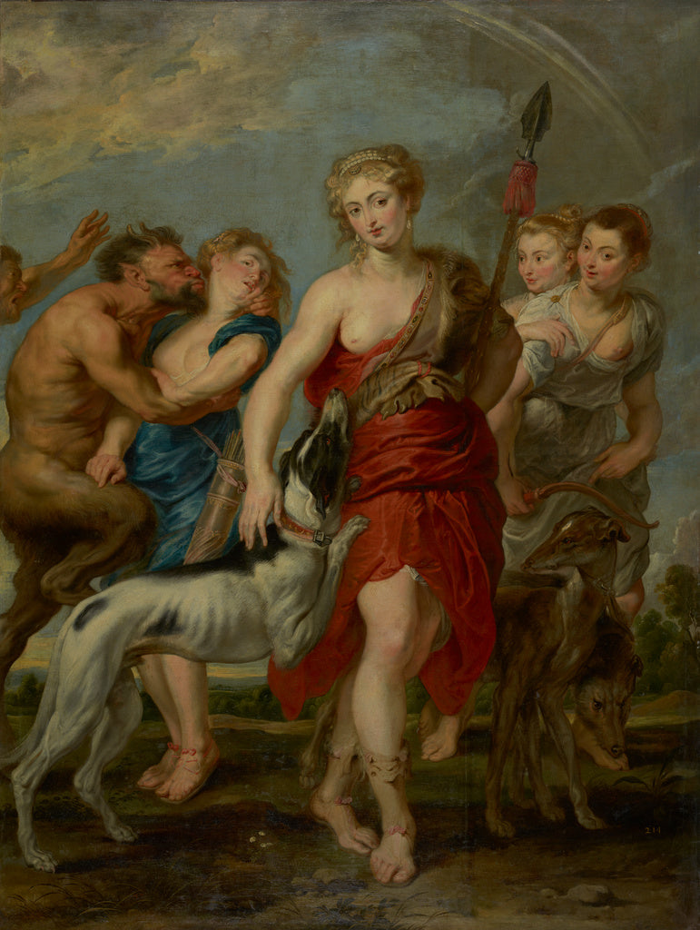 Peter Paul RubensWorkshop of:Diana and Her Nymphs on the Hun, Poster Print Wall Art