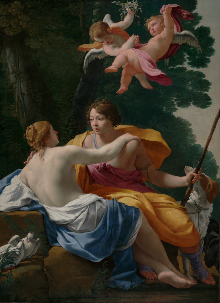 Simon Vouet:Venus and Adonis, Poster Print Wall Art