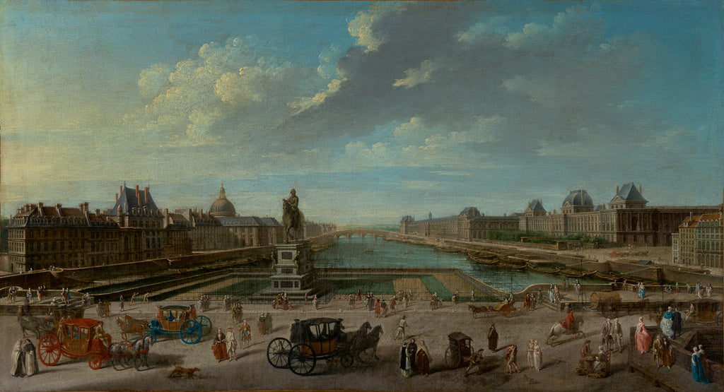 Jean-Baptiste Raguenet:A View of Paris from the Pont Neuf, Poster Print Wall Art