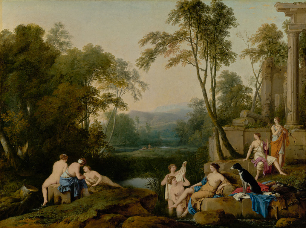 Laurent de La Hyre:Diana and Her Nymphs in a Landscape, Poster Print Wall Art