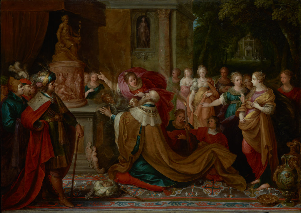 Frans Francken the Younger:The Idolatry of Solomon, Poster Print Wall Art