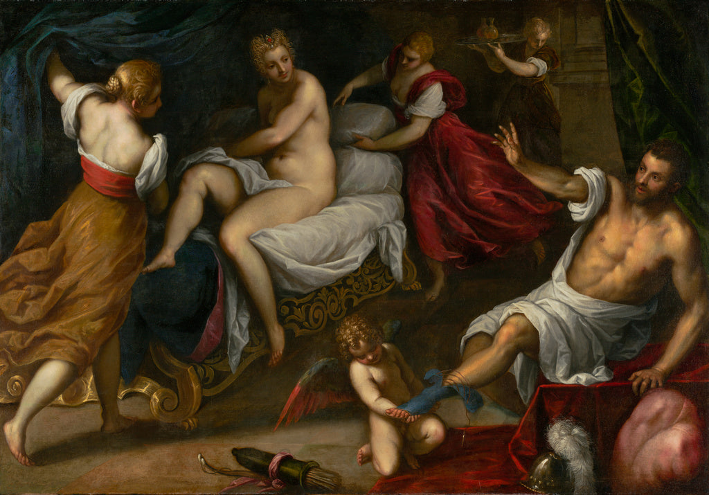 Palma il Giovane , 1544 - 1628):Venus and Mars, Poster Print Wall Art