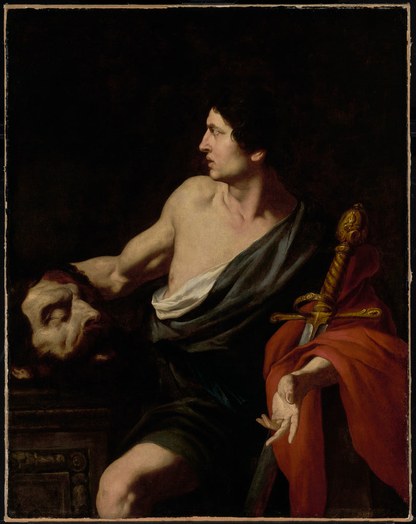 Pietro Novelli , 1603 - 1647):David with the Head of Goliath, Poster Print Wall Art