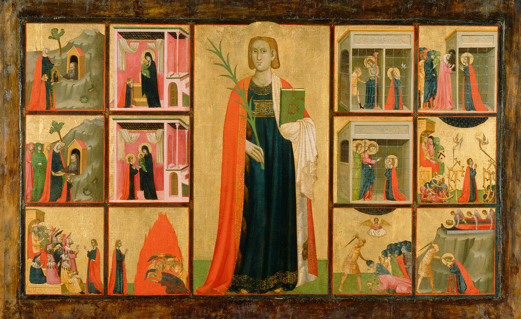 Donato d'Arezzo , active 1315 - about 1340):Saint Catherine , Poster Print Wall Art
