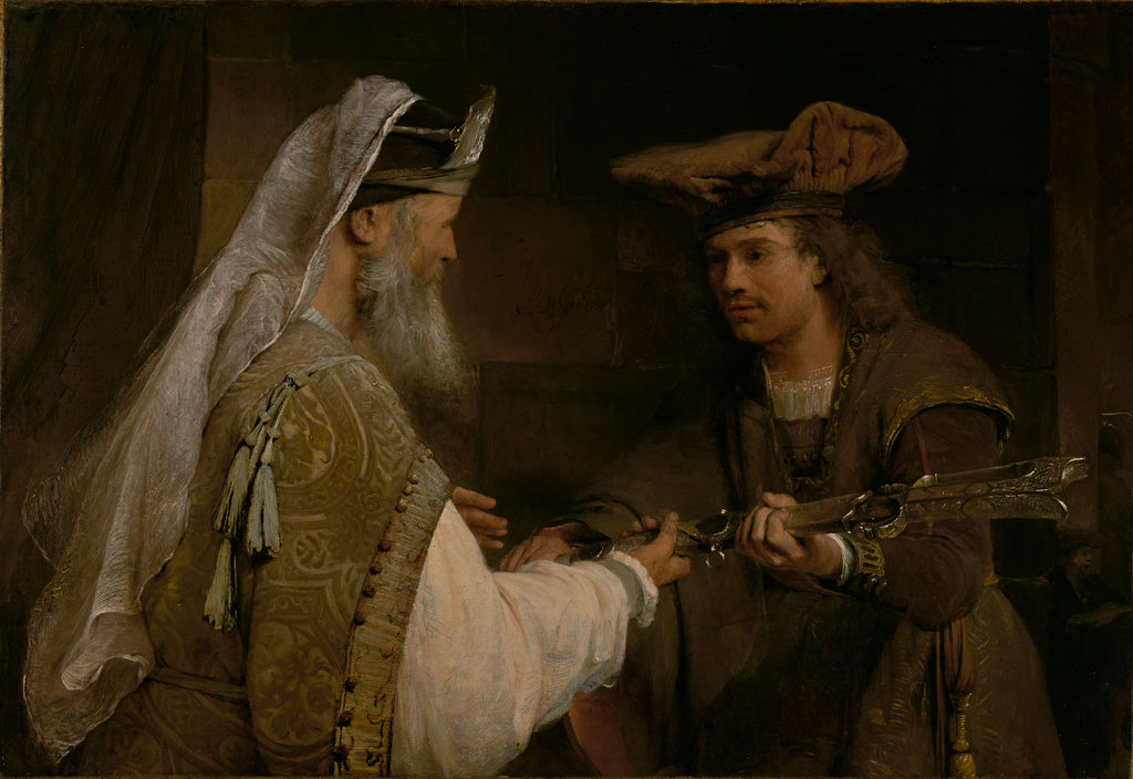Aert de Gelder:Ahimelech Giving the Sword of Goliath to Davi, Poster Print Wall Art