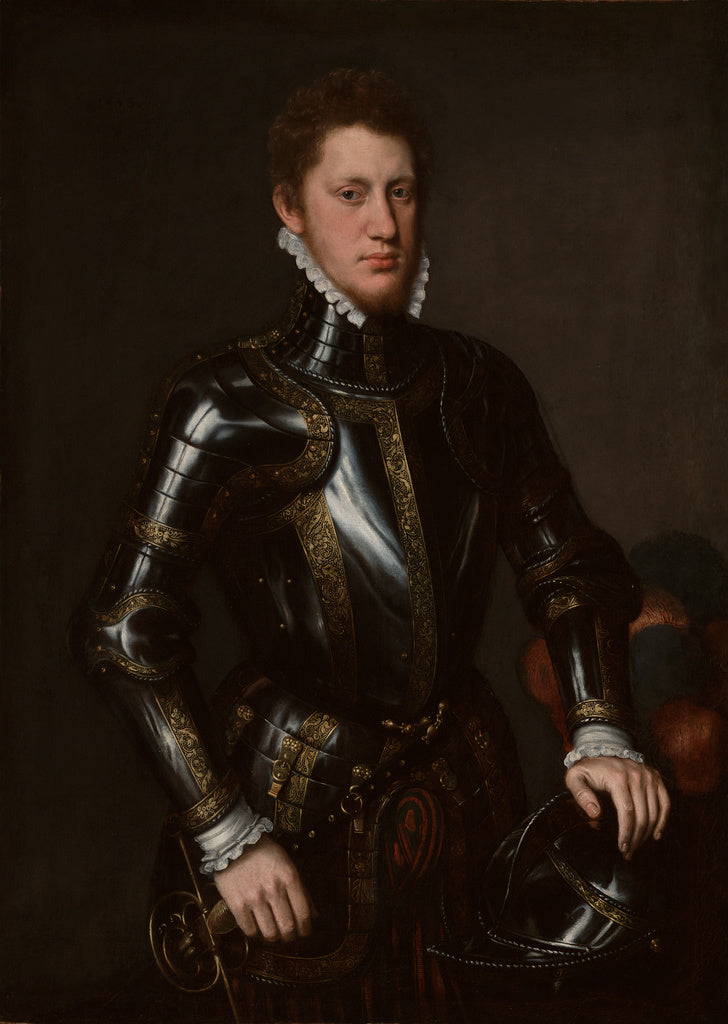 Antonis Mor van DashorstCircle of:Portrait of a Man in Armor, Poster Print Wall Art