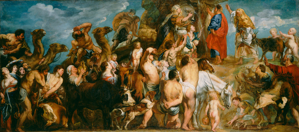 Jacob Jordaens:Moses Striking Water from the Rock, Poster Print Wall Art