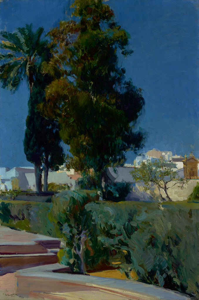 Joaquín Sorolla y Bastida:Corner of the Garden, Alcazar, Se, Poster Print Wall Art