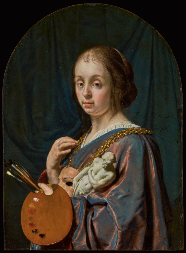 Frans van Mieris the Elder:Pictura (An Allegory of Painting), Poster Print Wall Art