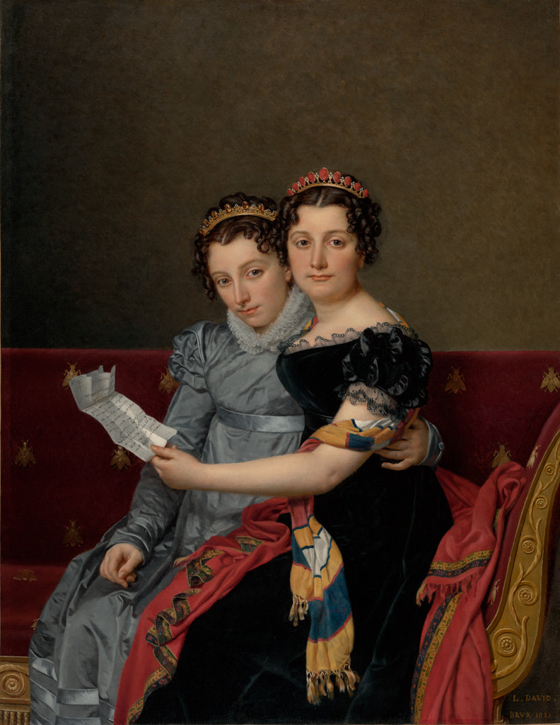 Jacques-Louis David:Portrait of the Sisters Zénaïde and Ch, Poster Print Wall Art