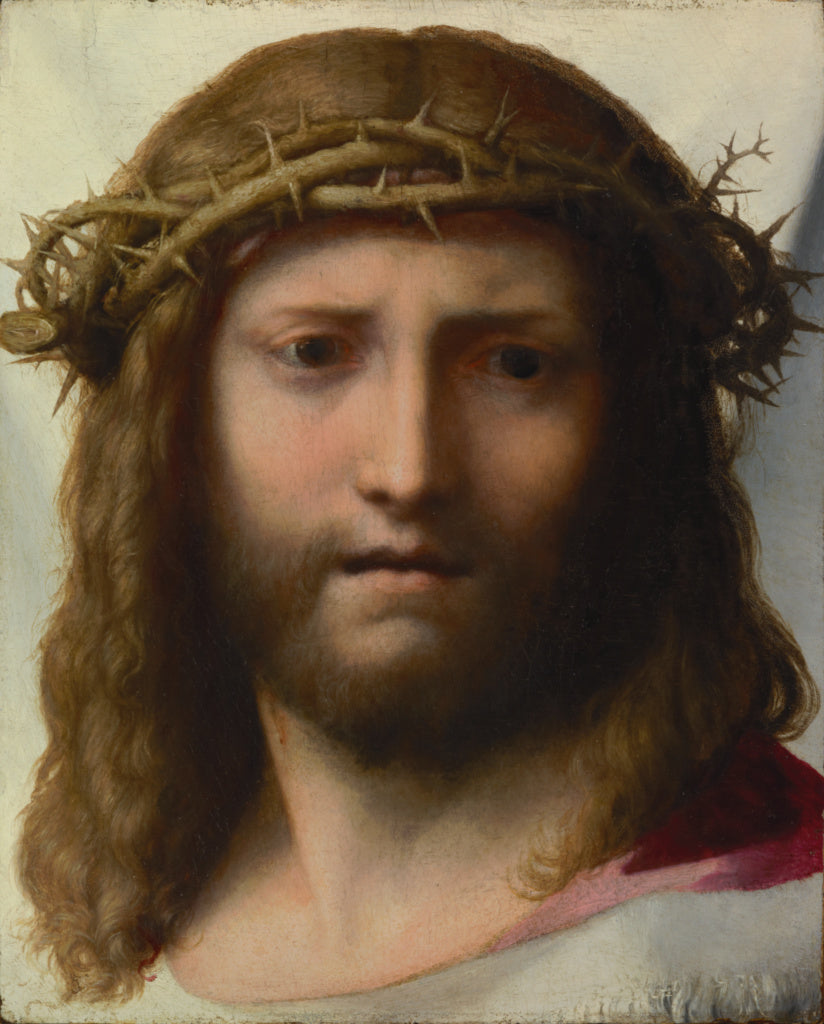 Correggio :Head of Christ, Poster Print Wall Art