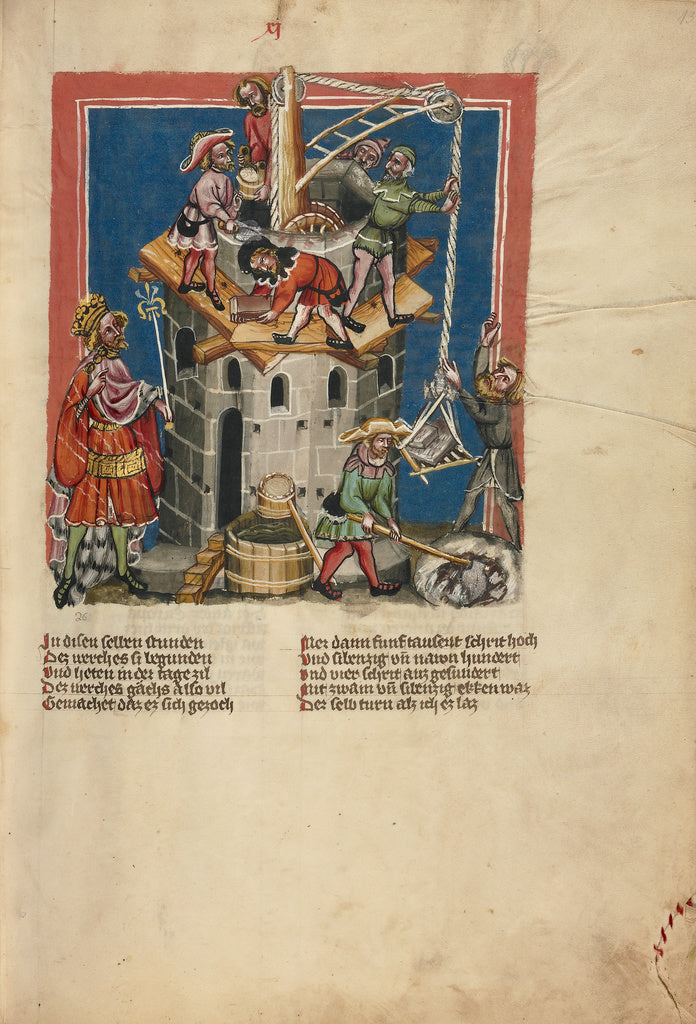 Rudolf von EmsUnknown:The Construction of the Tower of Babel, Poster Print Wall Art
