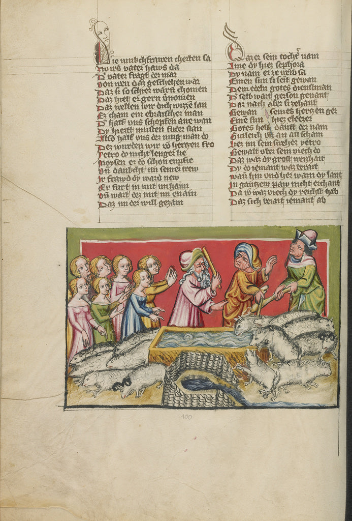 Unknown:Moses Driving Away the Shepherds at the Well in Midi, Poster Print Wall Art