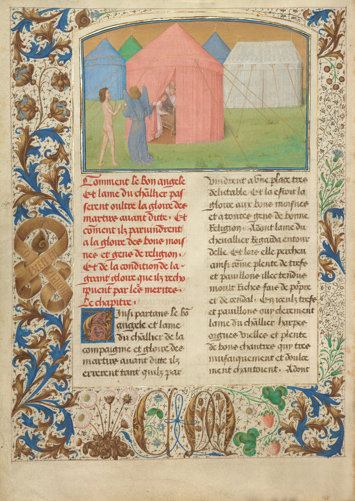 Simon MarmionUnknown:Leaf from Les Visions du chevalier Tond, Poster Print Wall Art