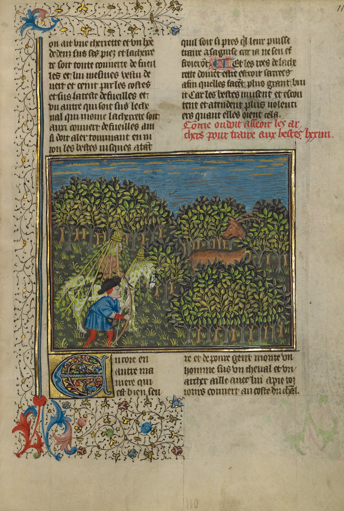 Unknown:A Camouflaged Horseman and an Archer Approaching a D, Poster Print Wall Art