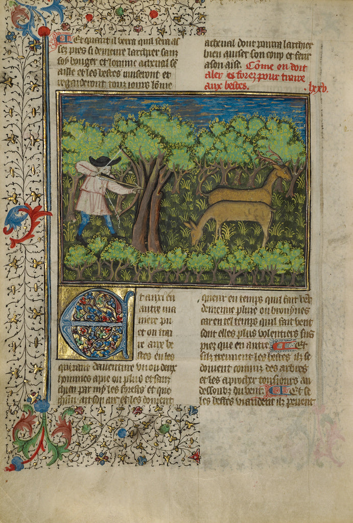 Unknown:An Archer Shooting at Deer, Poster Print Wall Art