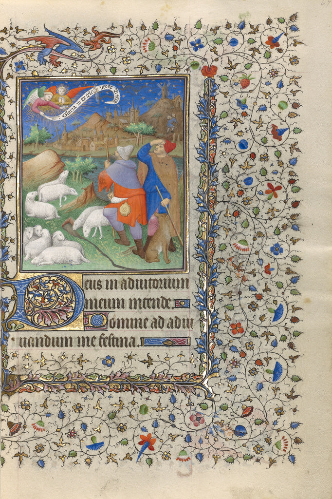 Boucicaut Master and Workshop:The Annunciation to the Shephe, Poster Print Wall Art