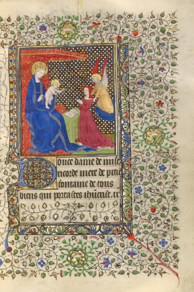 Boucicaut Master and Workshop:A Patron Presented to the Virg, Poster Print Wall Art