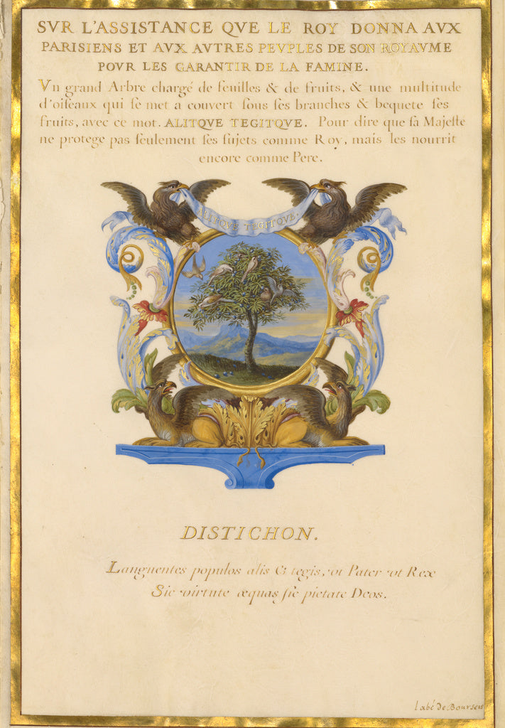 Jacques Bailly:Emblem for Louis XIV (Fol. 4), Poster Print Wall Art