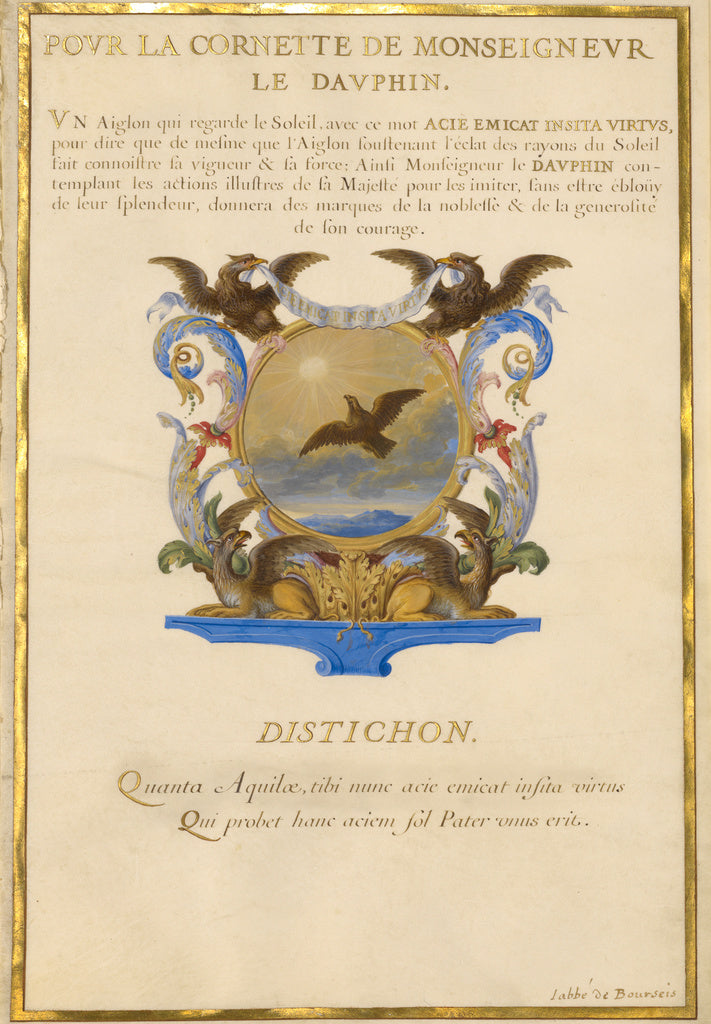 Jacques Bailly:Escutcheon with an Eagle, Poster Print Wall Art