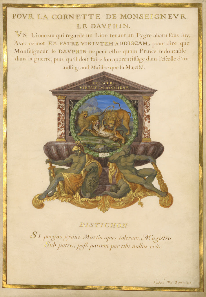 Jacques Bailly:Emblem for Louis XIV (fol. 5), Poster Print Wall Art