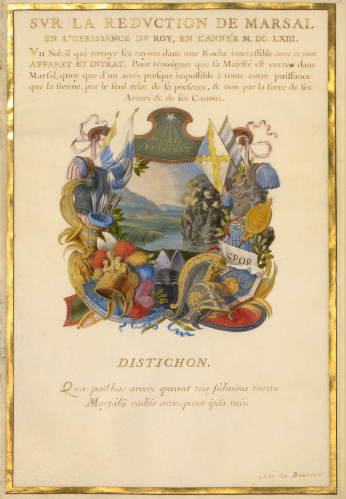 Jacques Bailly:Emblem for Louis XIV (fol. 3), Poster Print Wall Art