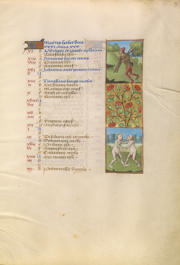 Unknown:May Calendar Page; Courting; Gemini, Poster Print Wall Art