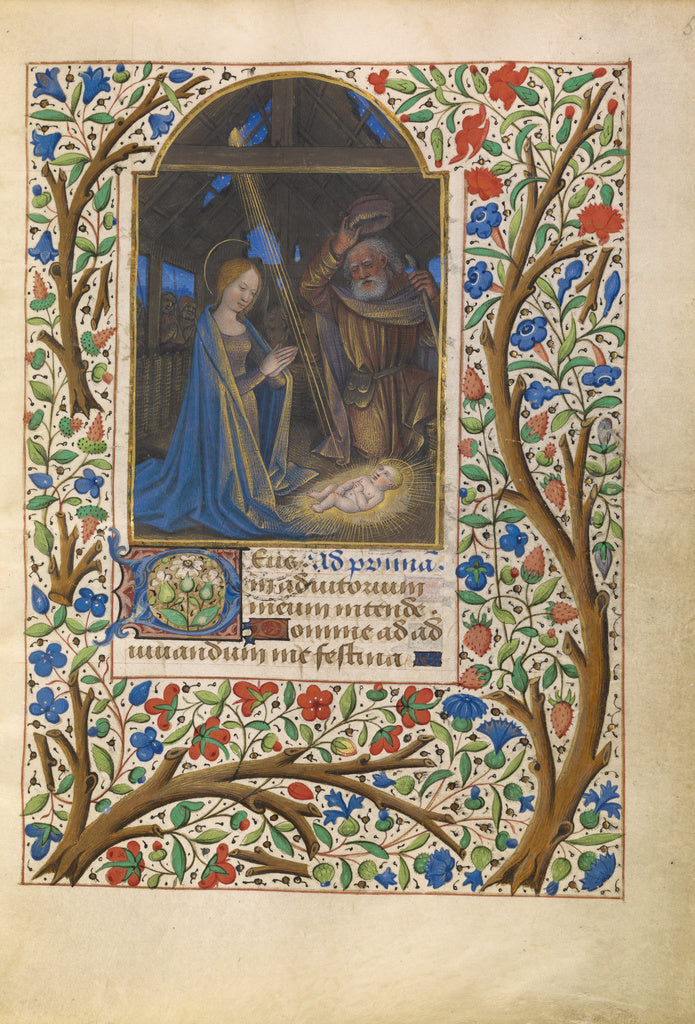 Jean Bourdichon:The Nativity, Poster Print Wall Art