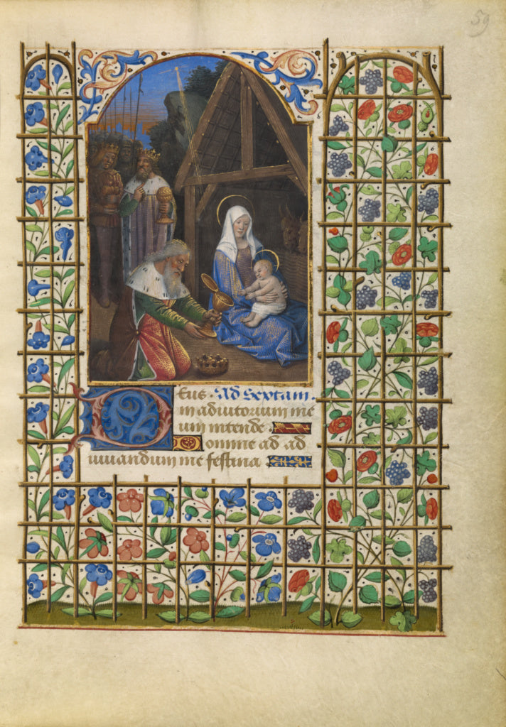 Jean Bourdichon:The Adoration of the Magi, Poster Print Wall Art