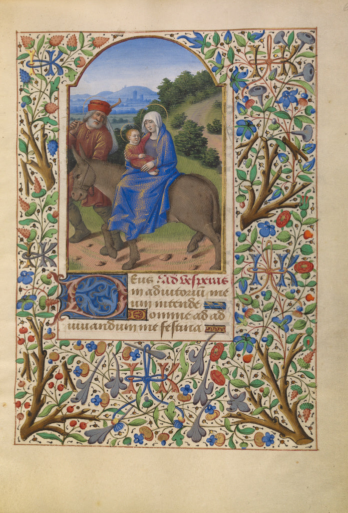 Jean Bourdichon:The Flight into Egypt, Poster Print Wall Art