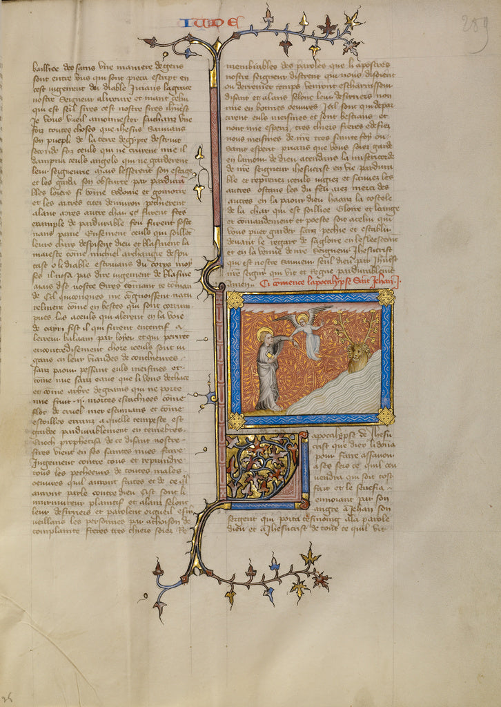 Master of Jean de Mandeville:An Angel Showing the Dragon wit, Poster Print Wall Art