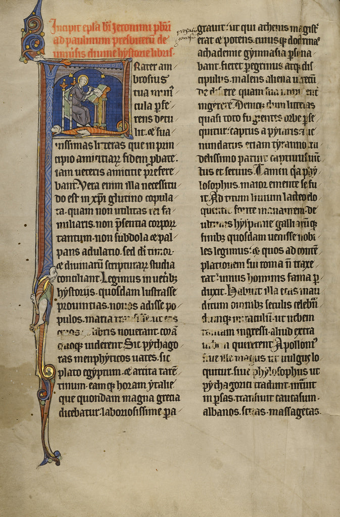 Unknown:Initial F: Saint Jerome, Poster Print Wall Art