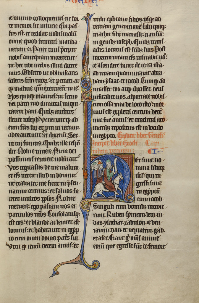 Unknown:Initial H: Moses Riding toward the Israelites, Poster Print Wall Art