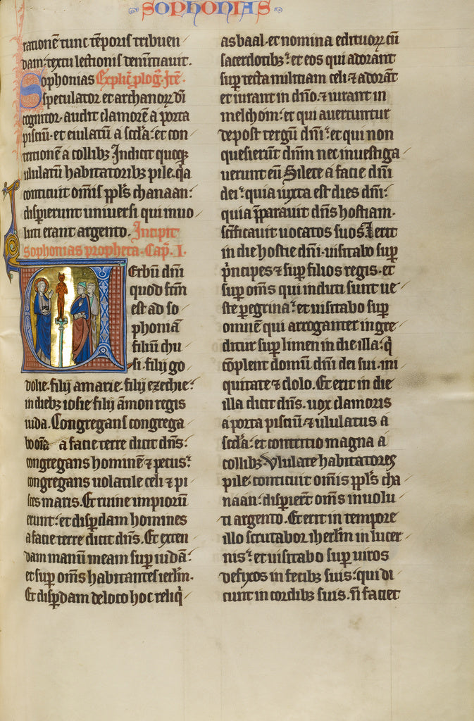 Unknown:Initial V: Zephaniah with the Israelites before the , Poster Print Wall Art