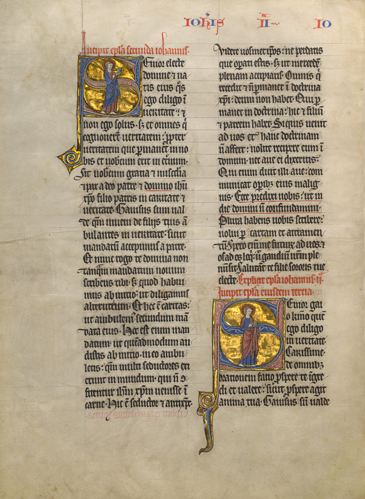 Unknown:Initial S: Saint John the Evangelist with a Book; In, Poster Print Wall Art